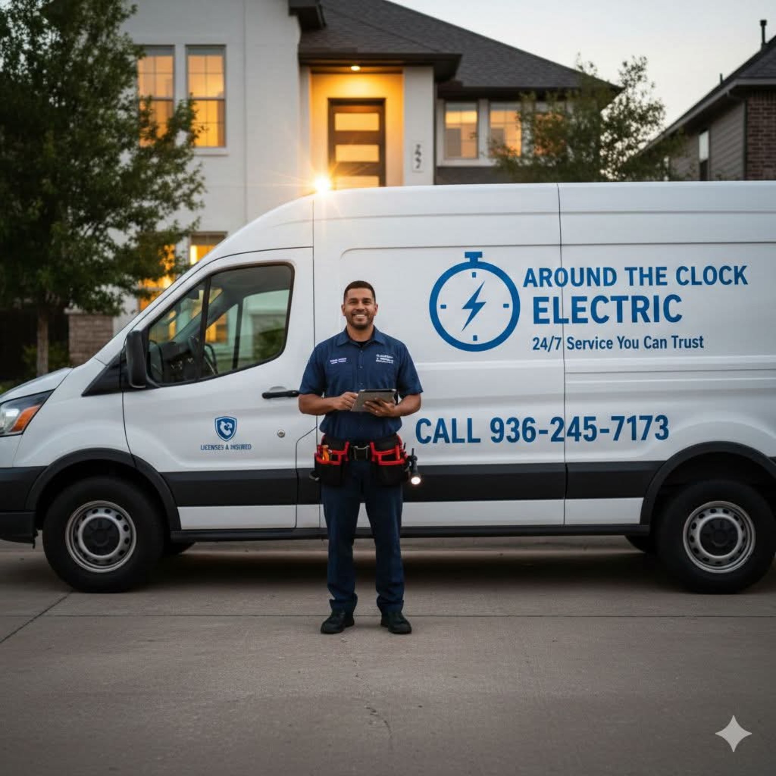 Around the Clock Electrical Services electrician and service van